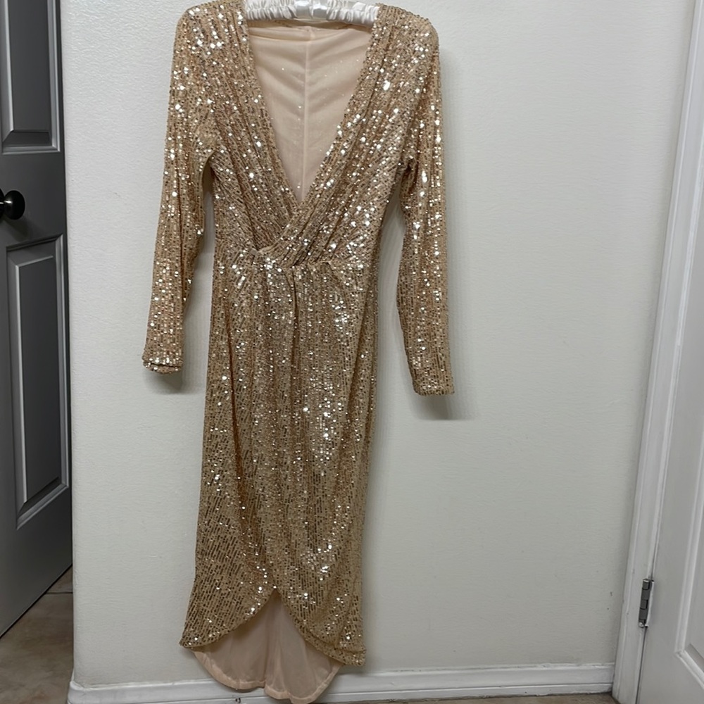 sequin dress champagne
